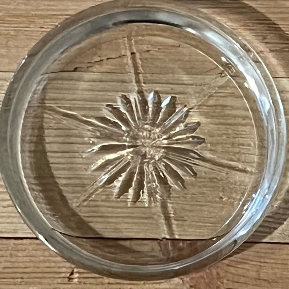 Small Vintage Glass Decorative Dish/ drink coaster/catch all